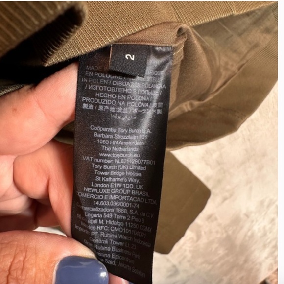 NEW! Tory Burch Olive Green Cropped Jacket Size 2 Military Style - Picture 9 of 10